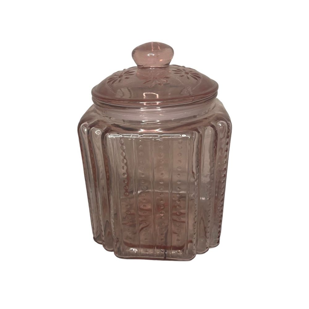 Pink Glass Canister